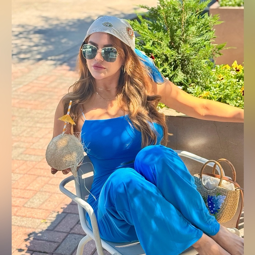 Zara Vibrant Blue Jumpsuit - Picture 3 of 3